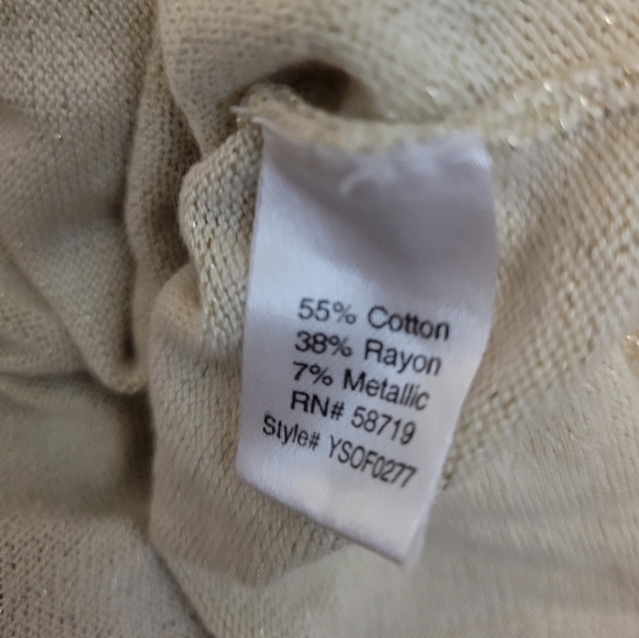 Ny Collection Petite Gold Metallic Top Medium - Picture 7 of 7